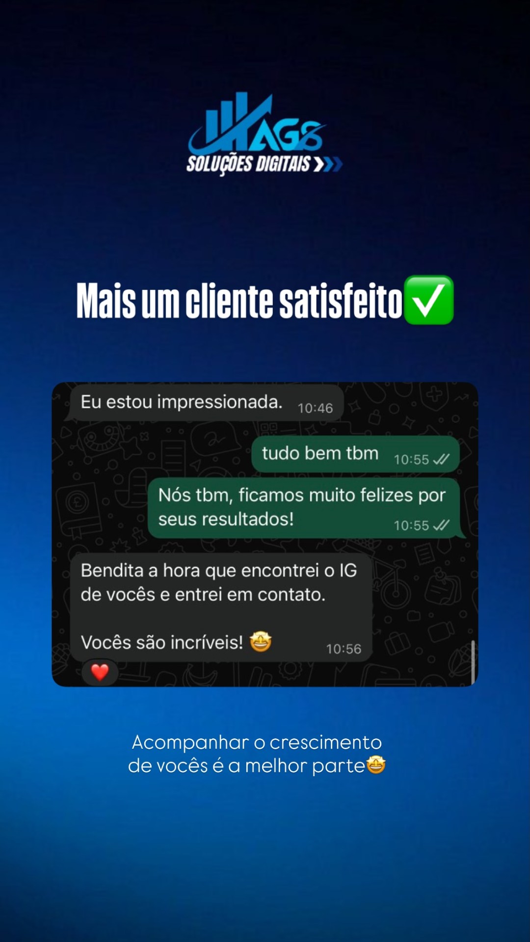 Mais um cliente satisfeito — Vocês são incríveis!